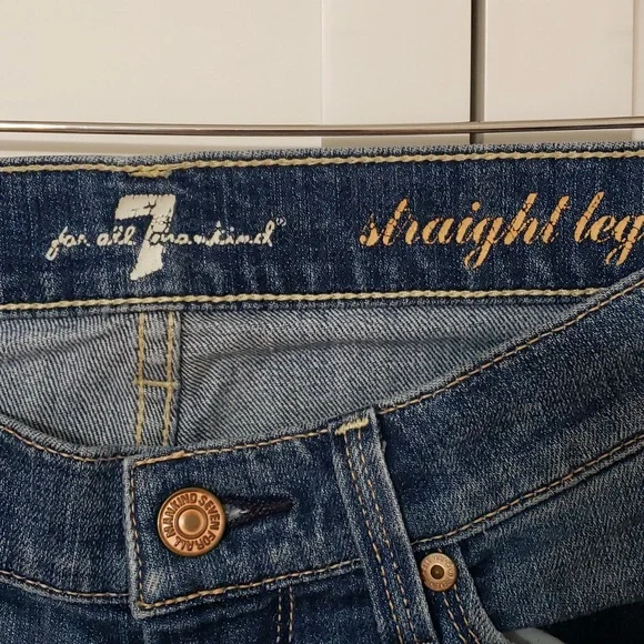 7 For all Mankind Women's Straight Leg Mid Rise Jeans Size 26 - Picture 13 of 14
